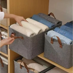 Caixa De Armazenamento de roupa Cesto Organizador de Guarda-Roupas, Multiuso Rígido Caixa 47cmx28cm