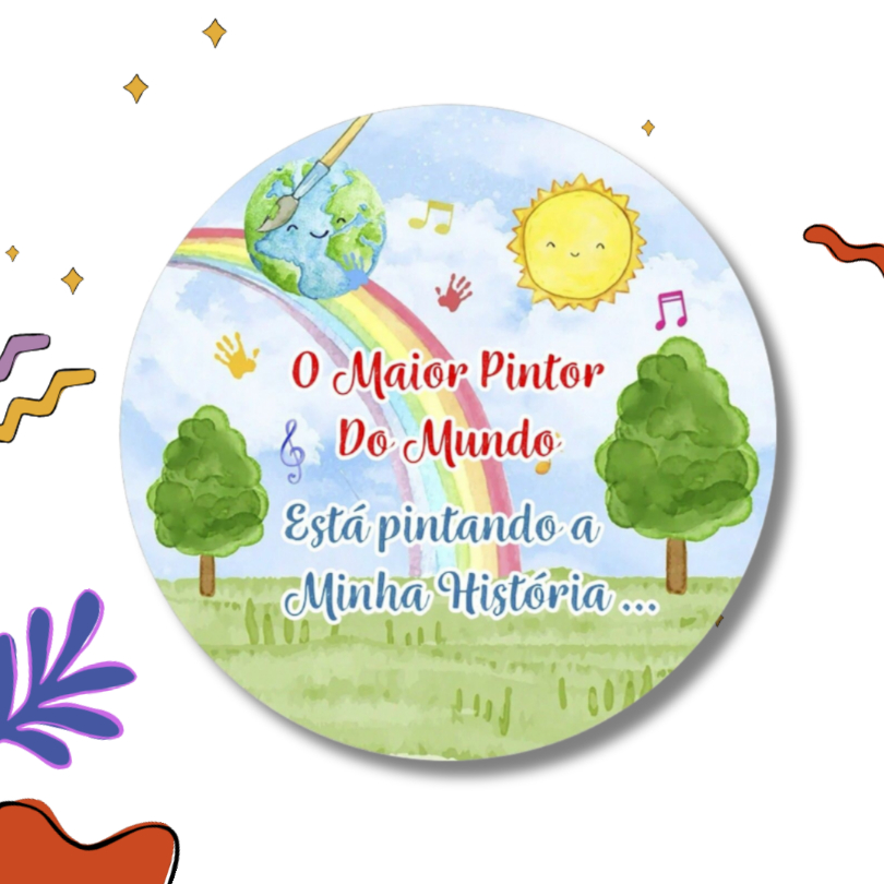 Kit Etiqueta Adesivas Personalizadas Jesus Pintor do Mundo Ele Vive Lembrancinha Decoração Festa Infantil Aniversário — imagem 2 de 2