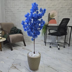 Japonesa Artificial Cerejeira Azul Vaso Cone Mármore Pedra