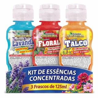 Kit 3 Essências Nogueira 125ml Aromatizante Perfumado para Casa Rende 12 Litros cada Aroma Duradouro em Oferta na Shopee
