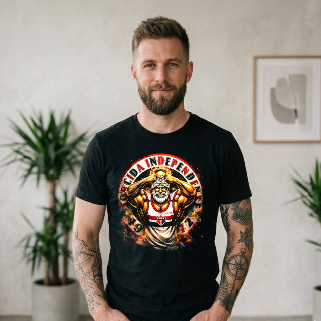 Camiseta Torcida Independente SPFC Futebol Tricolor Algodão