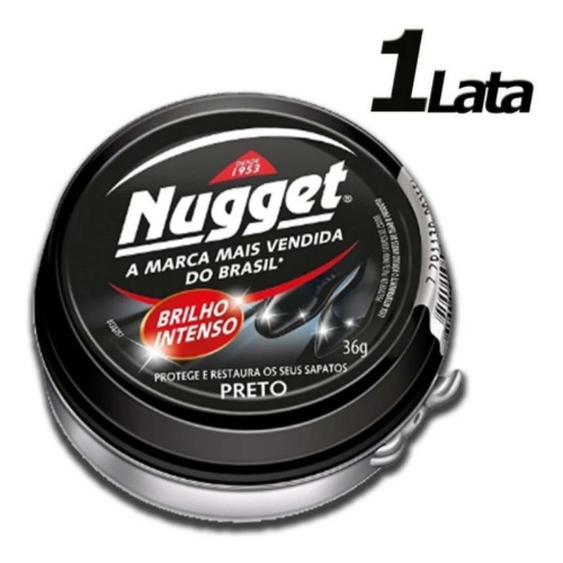 Graxa Pasta Nugget Preta Brilho Prático Para Sapato E Couro Cera De Polimento Original Promoção
