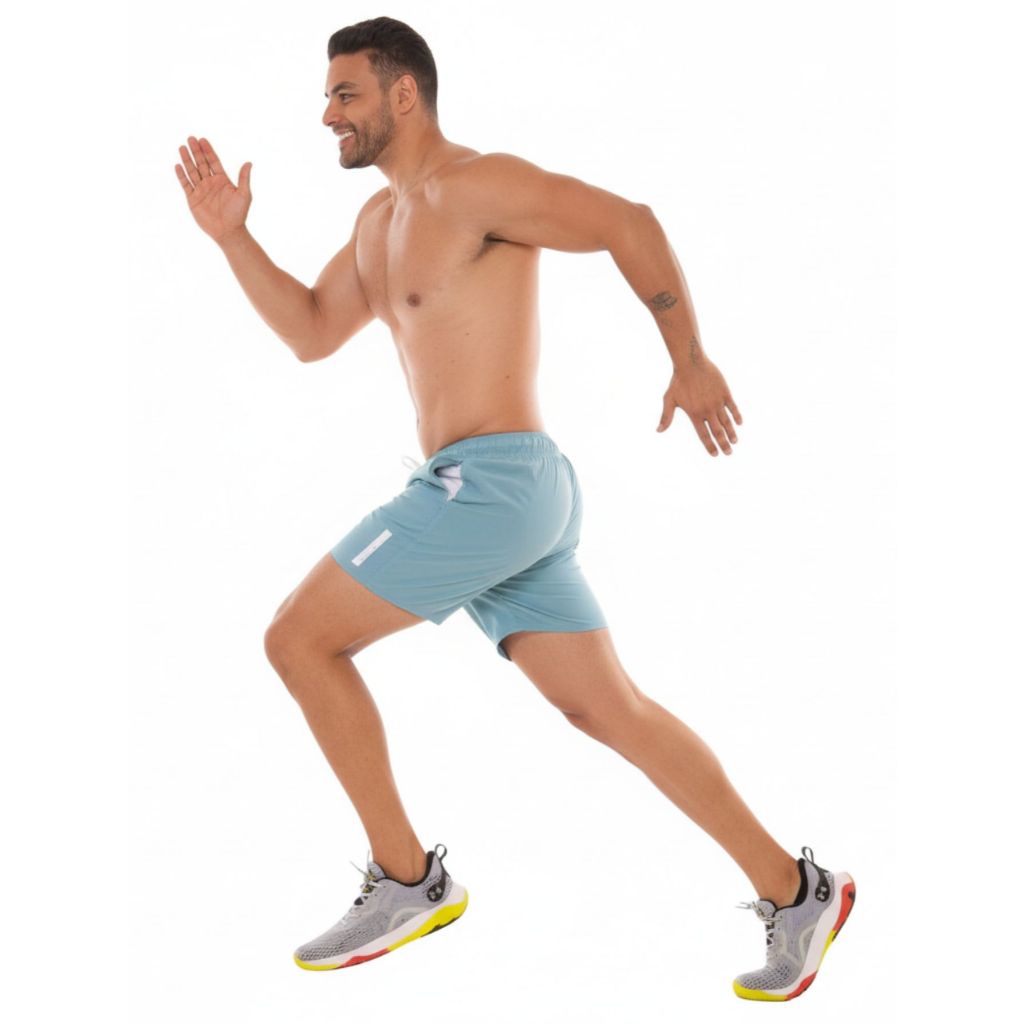 Short Masculino Corrida Elastano Treino Academia