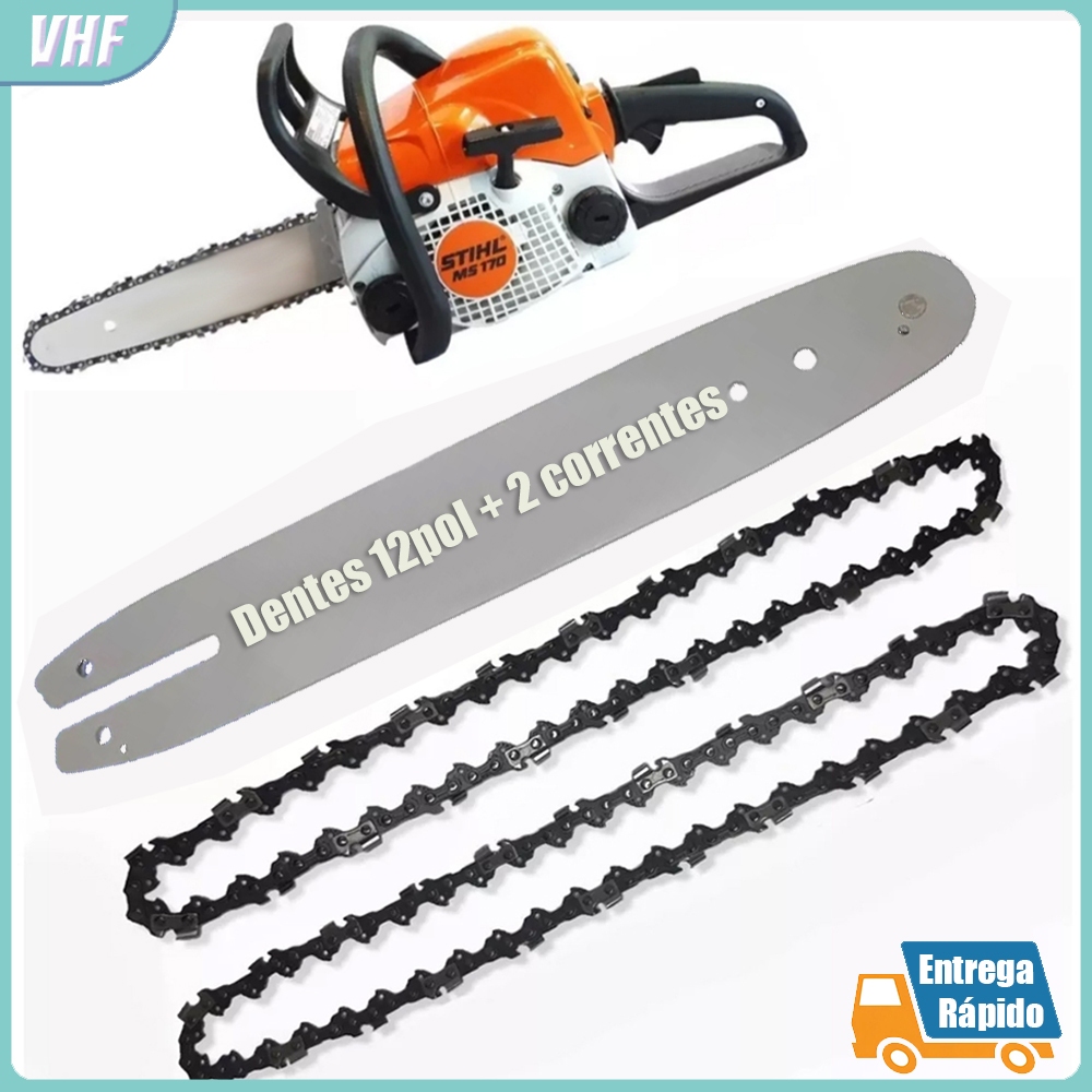 abre Motosserra 12pol 22 Dentes + 2 Correntes Compatível com Stihl MS180 MS210 MS230