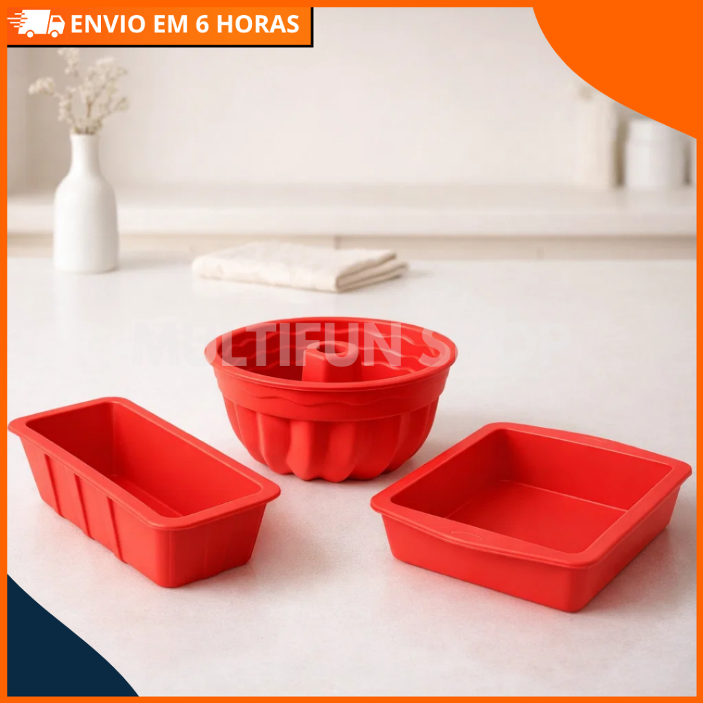Imagem Formas de Silicone para Air Fryer Forno Freezer Microondas Assadeira ideal Bolo Pães e Doces