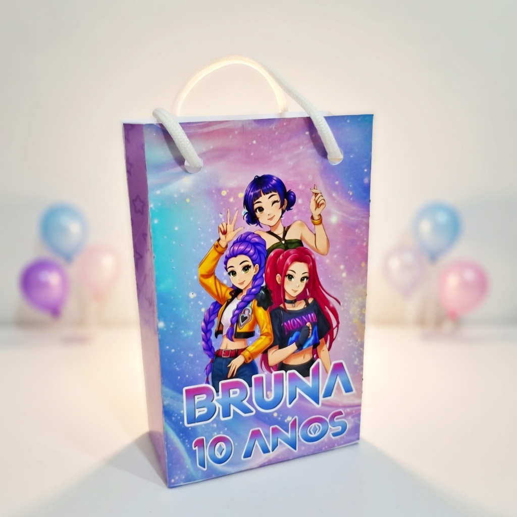 SACOLINHA GUERREIRAS DO K-POP / SACOLA PERSONALIZADA / LEMBRANCINHA PERSONALIZADA/ ANIVERSÁRIO