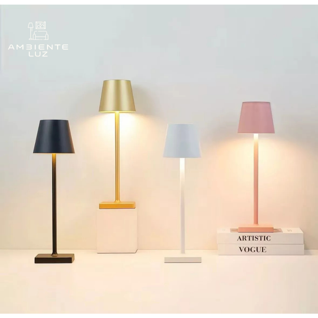 Luminária de Mesa USB Recarregável Luz LED 3 em 1 Moderna para Decoração e Leitura