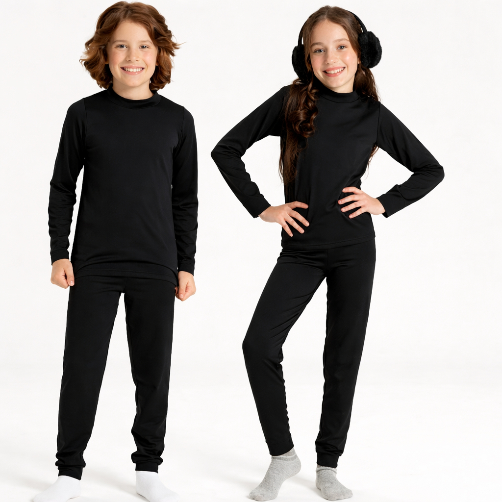 Kit 2 Conjuntos Térmicos Infantil Quentinho Inverno Menina Menino Segunda Pele Blusa + Calça