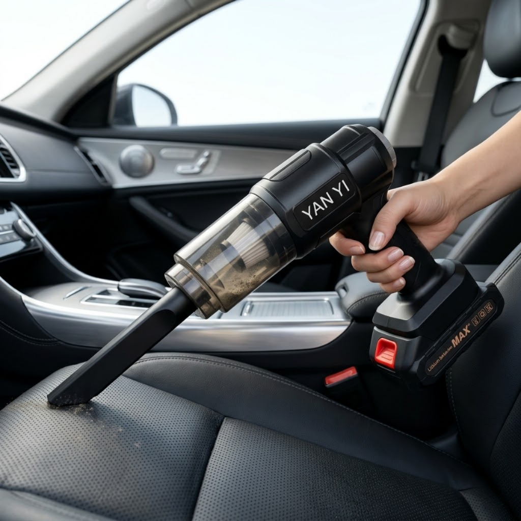 Aspirador Portátil de Pó Sem Fio e Soprador Carro Casa Bateria Recarregável 7 Em 1 9000Pa