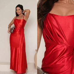 Vestido Longo P.rada Acetinado Madrinha Casamento Formatura Fenda Festas Luxuoso com Bojo alça Zíper