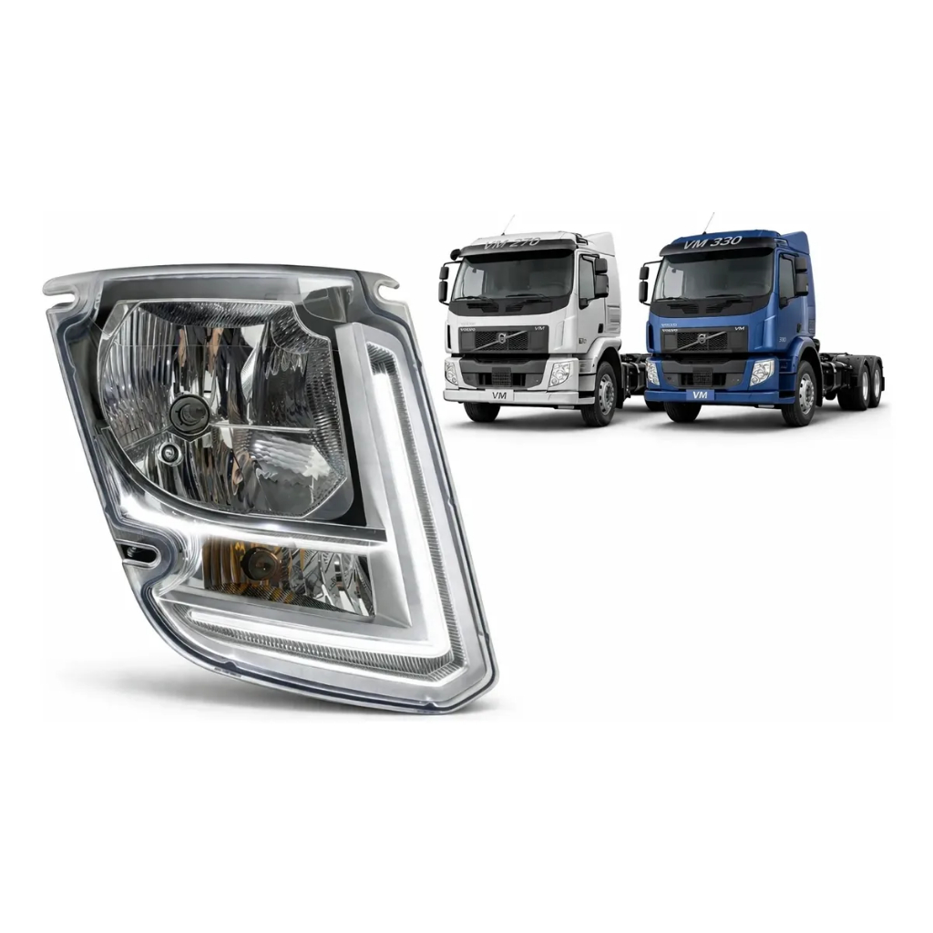 Farol Direito Volvo Vm 270 330 Led 2014 A 2025 Original (Usado)