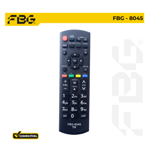 Controle Remoto Para TV Panasonic LED LCD Plasma - FBG-8045