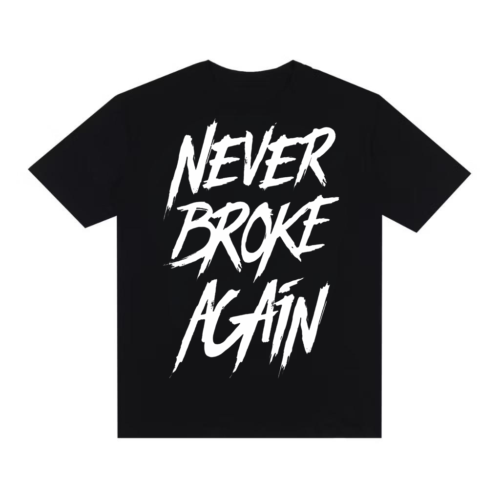 Camiseta Streetwear Camisa Oversized Over " Never Broke Again " Gótica Rap Hip Hop Trap Trapper Rapper Famoso Y2K Opium