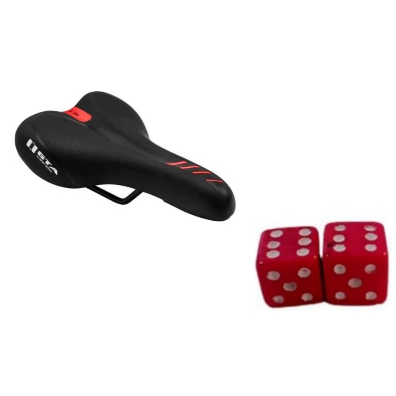 selim GTA modelo sport tampa valvula dado preto/vermelho