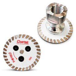 Mini Disco Diamantado Turbo Com Rosca Adaptador M14 50mm 62979 CORTAG Para Esmerilhadeira