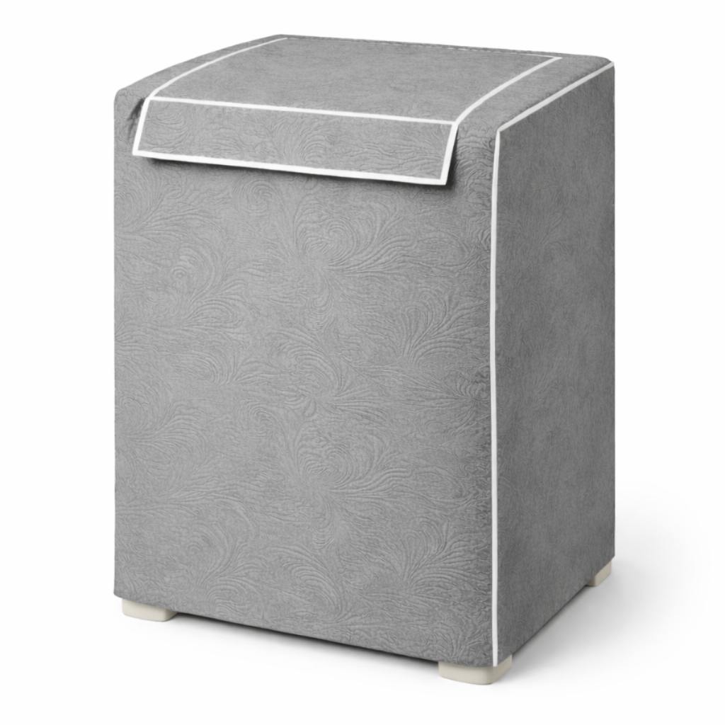 Capa para Máquina De Lavar roupas Com Zíper Brastemp Cor cinza flanelada e impermeàvel