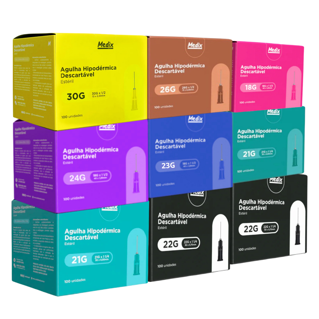 Agulha HiPodérmica Descartável Medix Cx C/100 Unid