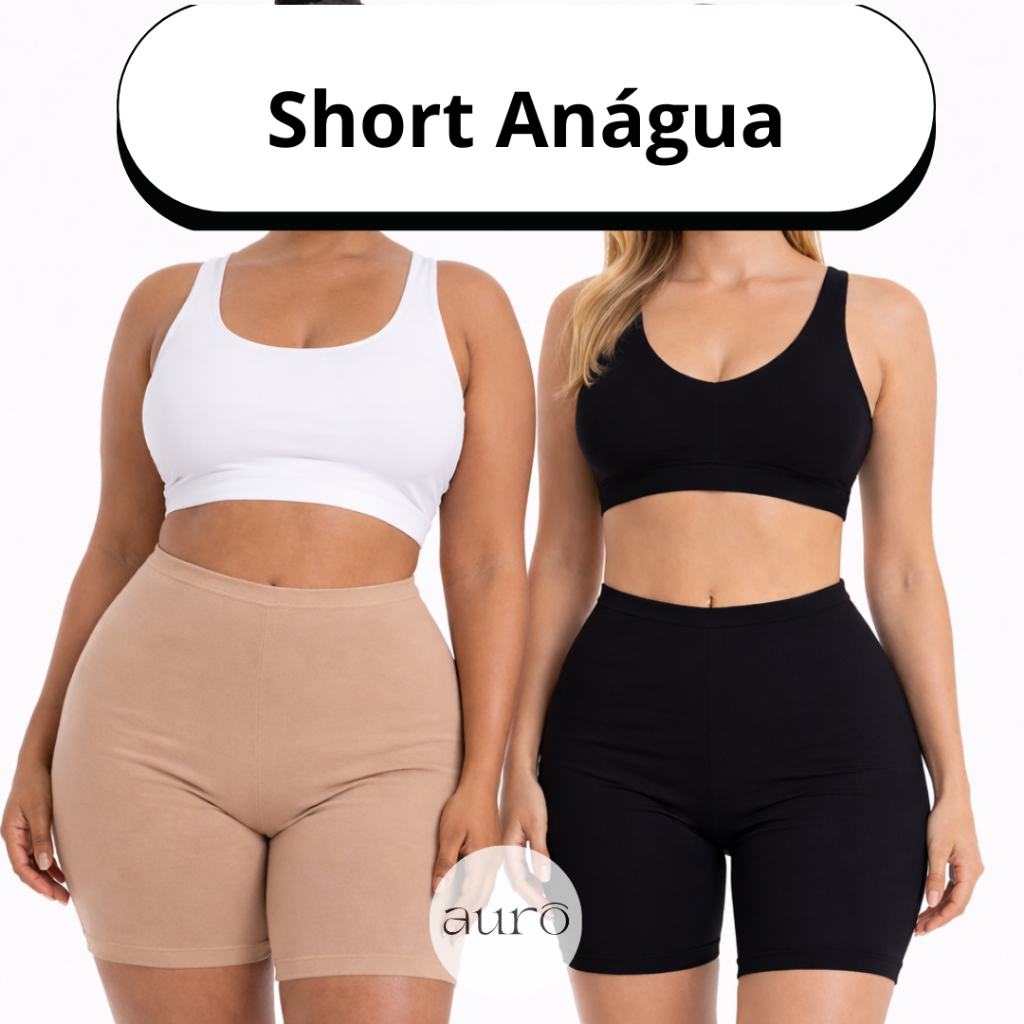 Short Feminino Anágua Plus Size Segunda Pele Térmico Não Marca Anti Atrito/Assadura  Para Vestido