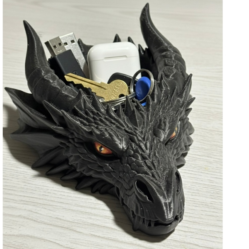 Porta Treco Porta Objetos Decoração Dragão Realista - Organizador de Mesa e Geek peça exclusiva
