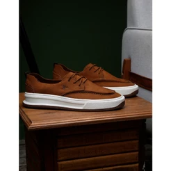Sapato Docksider Masculino em Couro Nobuck Estiloso