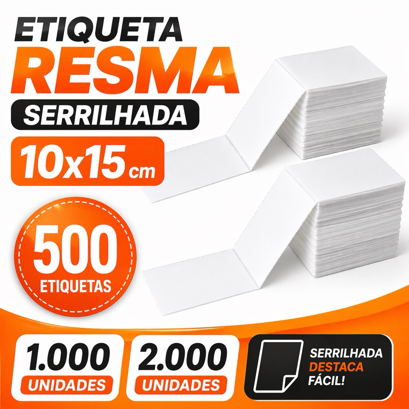 Etiqueta Térmica 10x15 Resma – Serrilhada, Não Precisa Ribbon em Oferta na Shopee