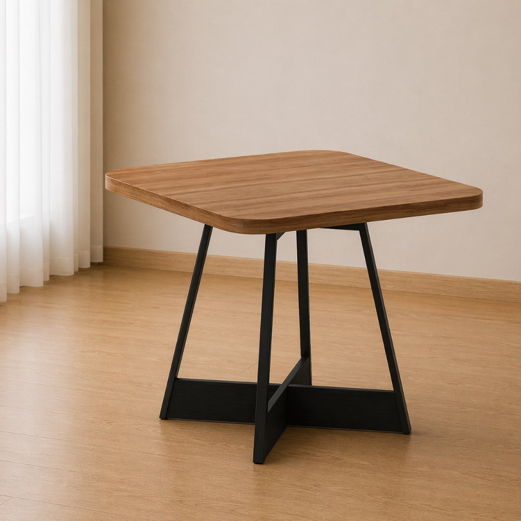 Imagem Mesa de Jantar Quadrada 90 cm Átria 1593 Carraro Nogal/Preto