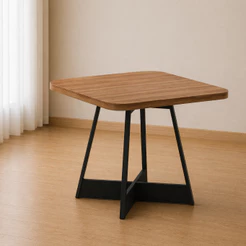 Mesa de Jantar Quadrada 90 cm Átria 1593 Carraro Nogal/Preto