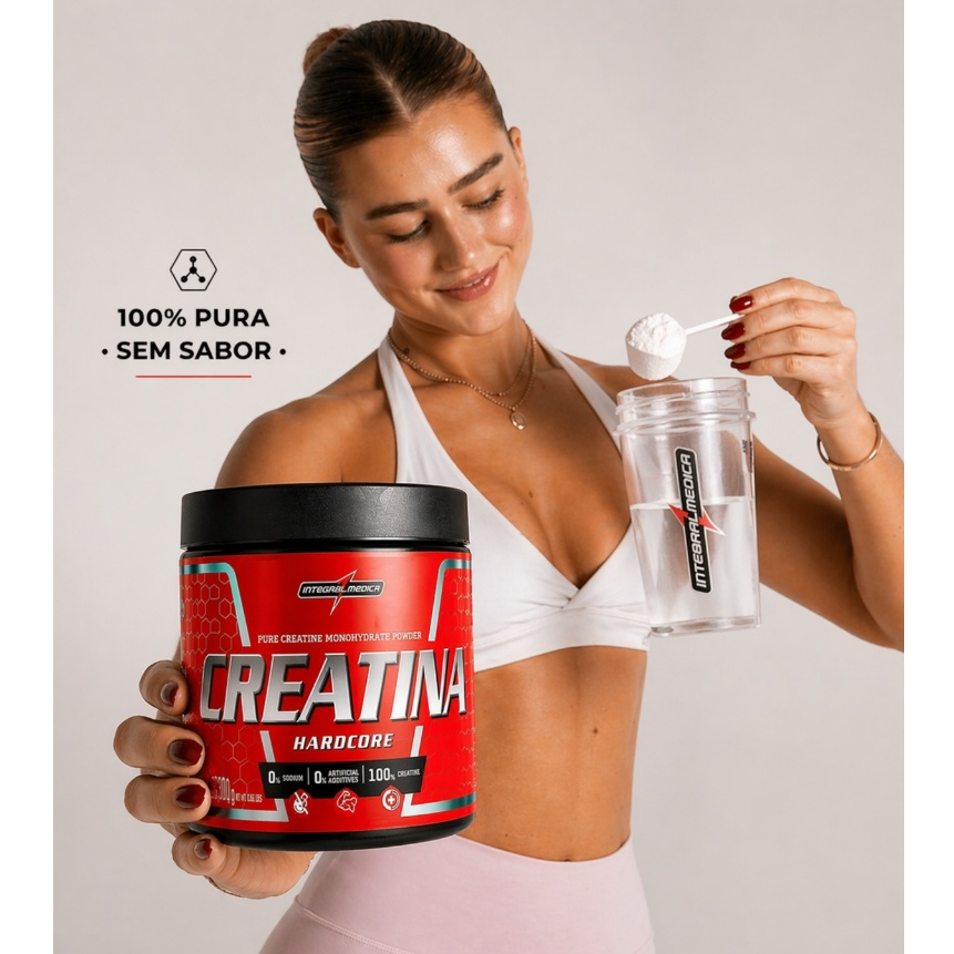 Creatina Integralmédica Pura Sem Sabor Original 150g e 300g Monohidratada Suplemento em Pó Força Massa