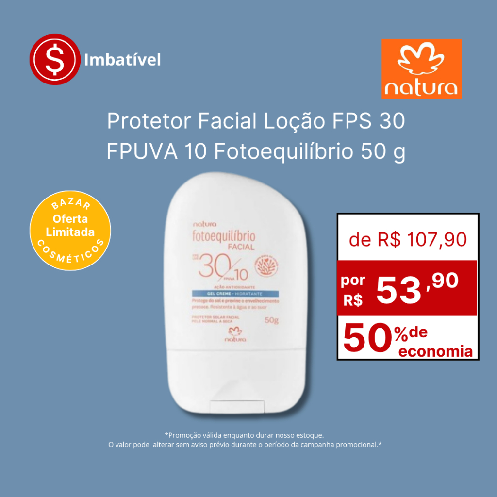 Protetor Facial Loção FPS 30 FPUVA 10 Fotoequilíbrio