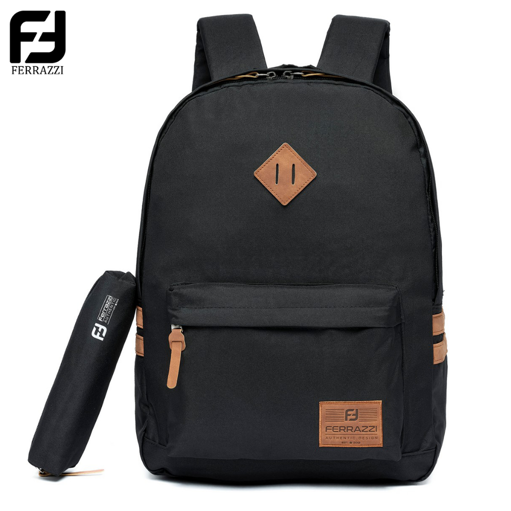 Ferrazzi Mochila Unissex Escolar Com Incluso Estojo Resistente Bolsa Uso Diário 15L Mochila Para Laptop Viagem