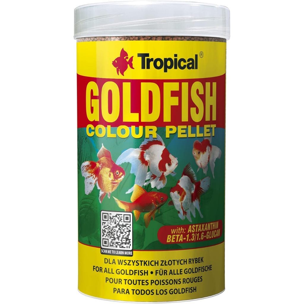 Ração Goldfish Color Pellet 90g Tropical Para Kinguio Carpa Peixe Dourado Realça Cor
