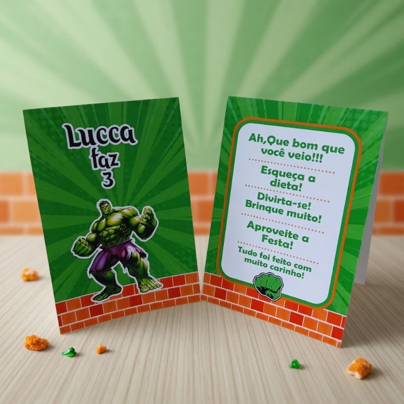Kit Plaquinha de Agradecimento Hulk- Centro de Mesa- Personalizados- Lembrancinha- Festa infantil- Aniversário-Decoração
