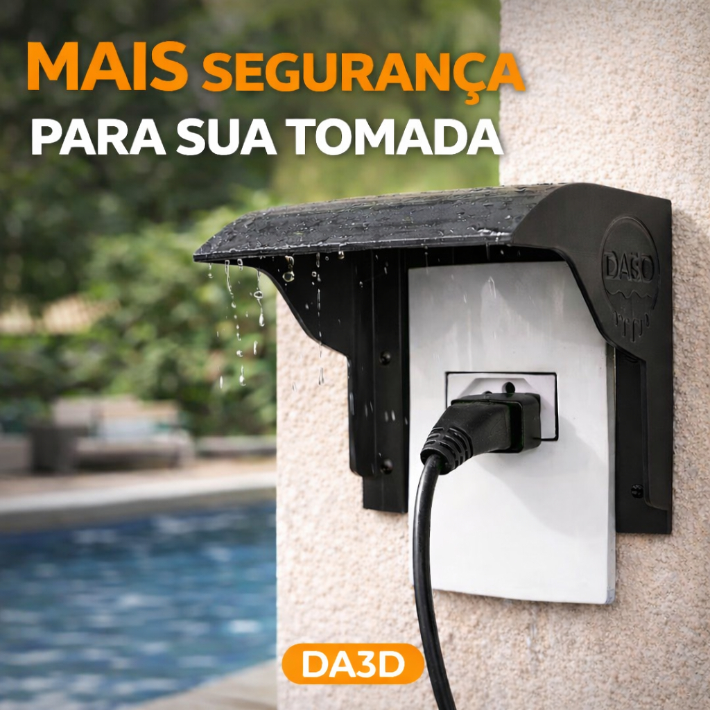 Capa Protetora Tomada Externa 4x2 Chuva Sol Proteção Caixa Parede Água Segurança Elétrica Residencia