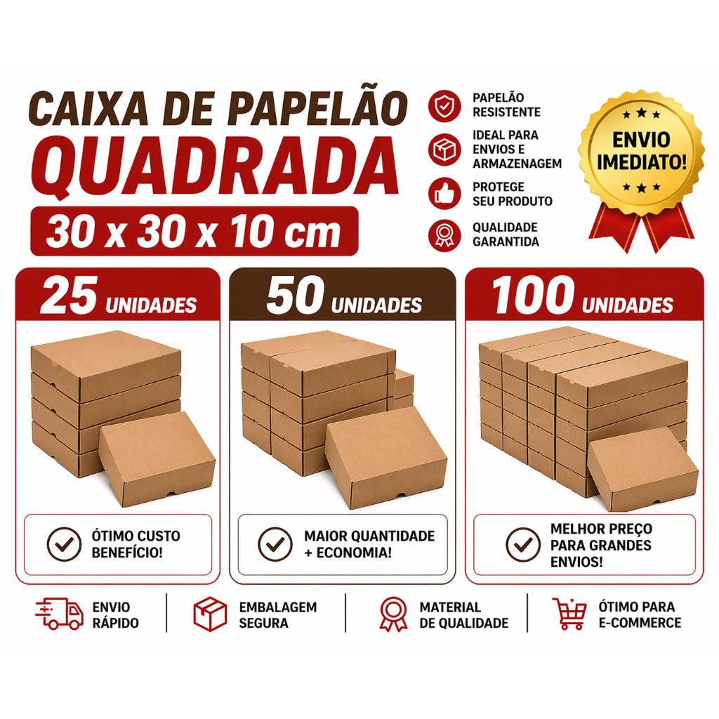 Caixa Correios 30x30x10 Ecommerce Resistente Envio Rápido