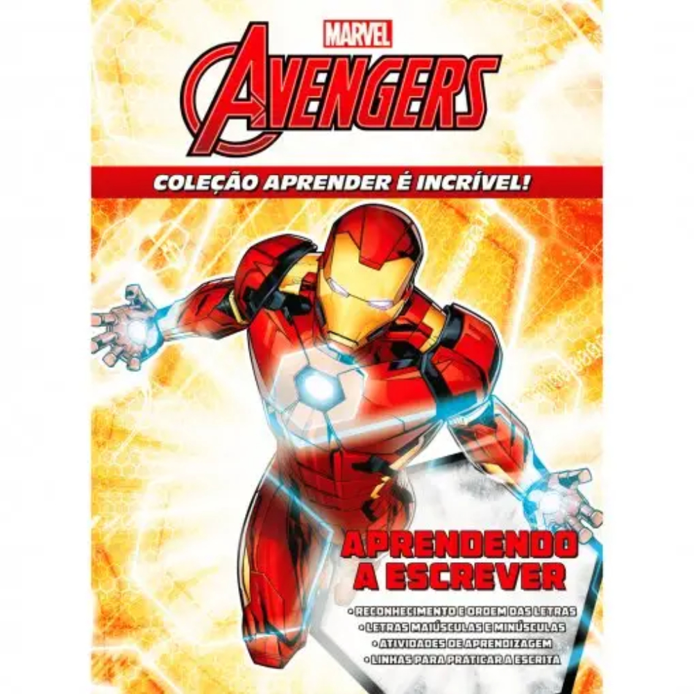 Livro de Atividades Aprender é Incrível Marvel Vingadores Aprendendo a Escrever
