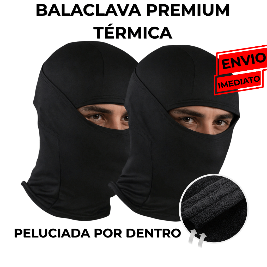 Touca Balaclava Ninja Mascara Térmica Peluciada Unissex Proteção Frio e Sol Moto Bike Inverno