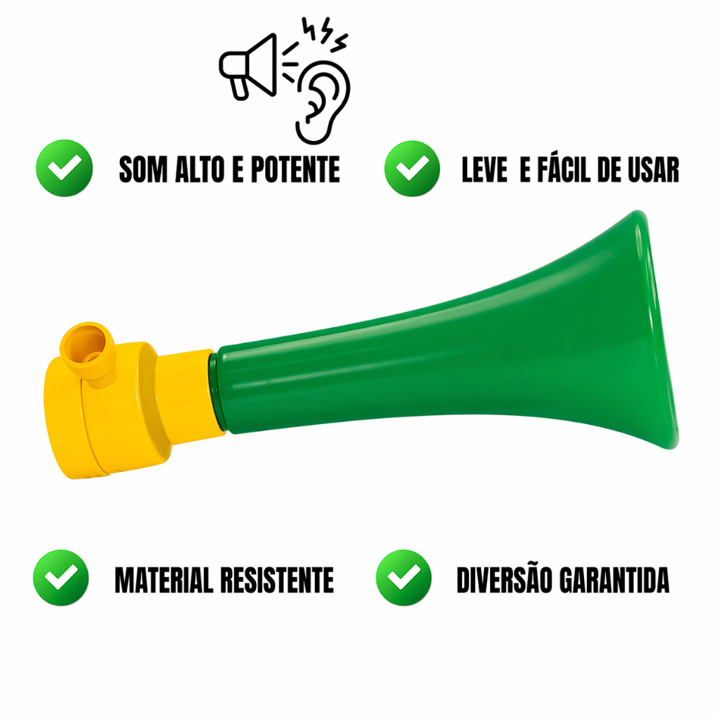 Corneta Vuvuzela Linha Brasil Seleção Brasileira Copa do Mundo 2026 FIFA Azul/Verde/Amarela