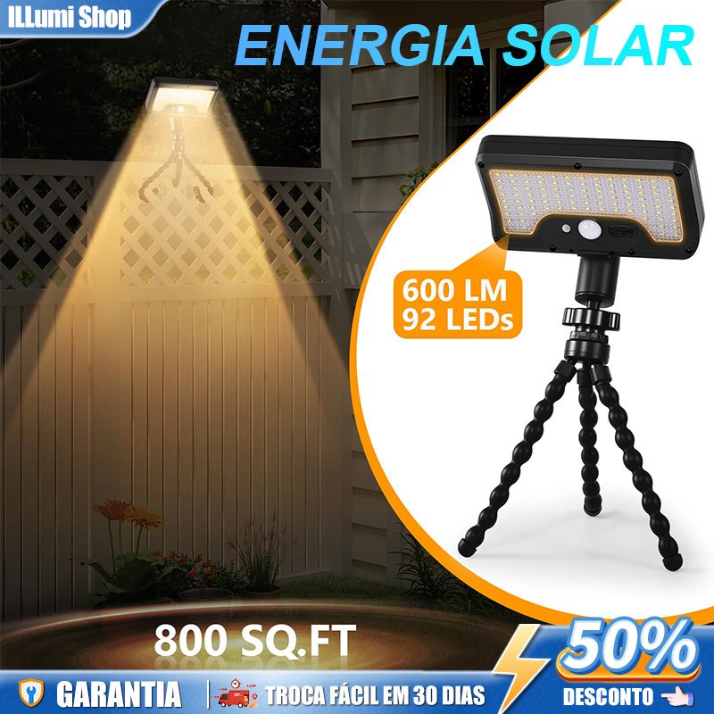 Lâmpada Solar Super Brilhante De 3 Modos Para Jardim,Luz De Clipe Com Sensor Corpo,Parede LED À Prova D'água