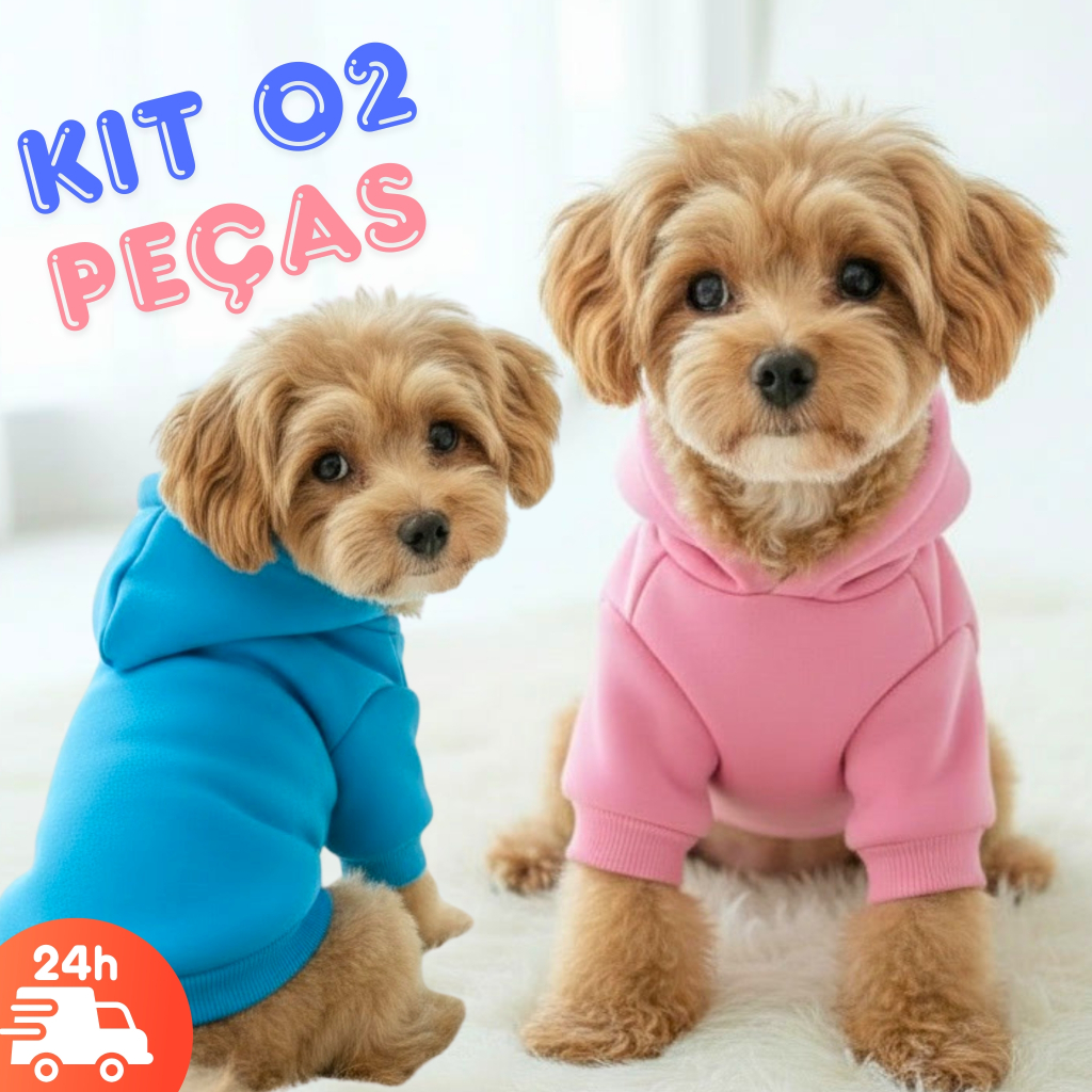 Kit Moletom com Capuz Pet Inverno Roupa Cachorro Quente Confortável Pequeno Médio em Oferta na Shopee