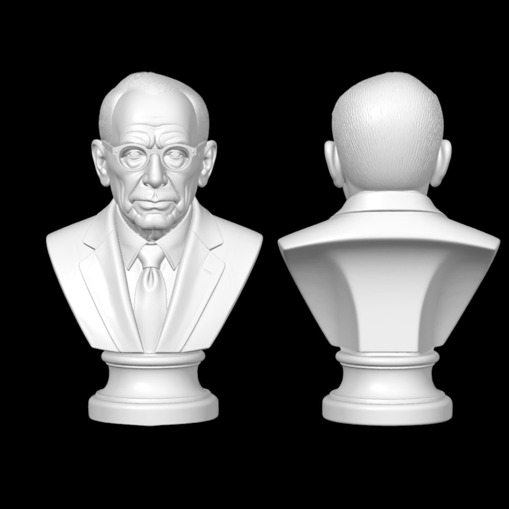 Busto Carl Gustav Jung Escultura Estátua Impressa Em 3D Psicologia Analítica