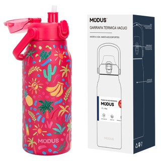 MODUS Garrafa Térmica De Viagem Inox 1700ml Com Isolamento A Vácuo Estampa Exclusiva