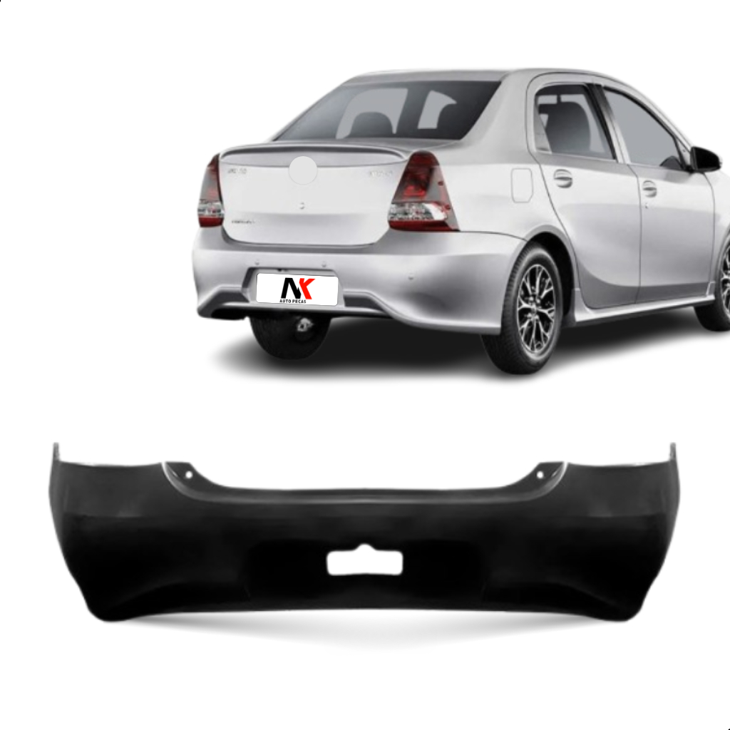 Parachoque Traseiro Etios 2017 2018 2019 2020 2021 Preto Sedan Novo 1ª Linha