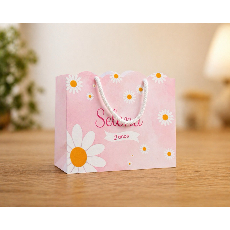 Kit Sacolinhas Surpresa Personalizadas tema Margarida- Lembrancinha de Festa (10 unidades)/envio imediato