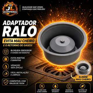 Adaptador Tira Mau Cheiro mal odores Ralos E Porta Grelhas Ralinho 10cm