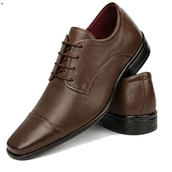 Sapato social masculino tradicional cor café modelo amarrar