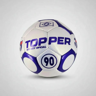 Bola de Futebol de Society Oficial Costurada Topper 90  Roxo/Branco
