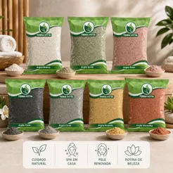Argila para máscara fácial 1Kg - In Natura 9 cores