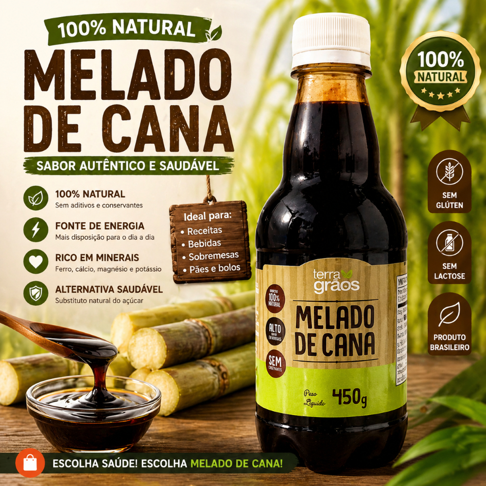 MELADO DE CANA PARA BOLOS- COMIDAS E BEBIDAS PRODUTO 100% NATURAL, SEM GLÚTEN E LACTOSE .