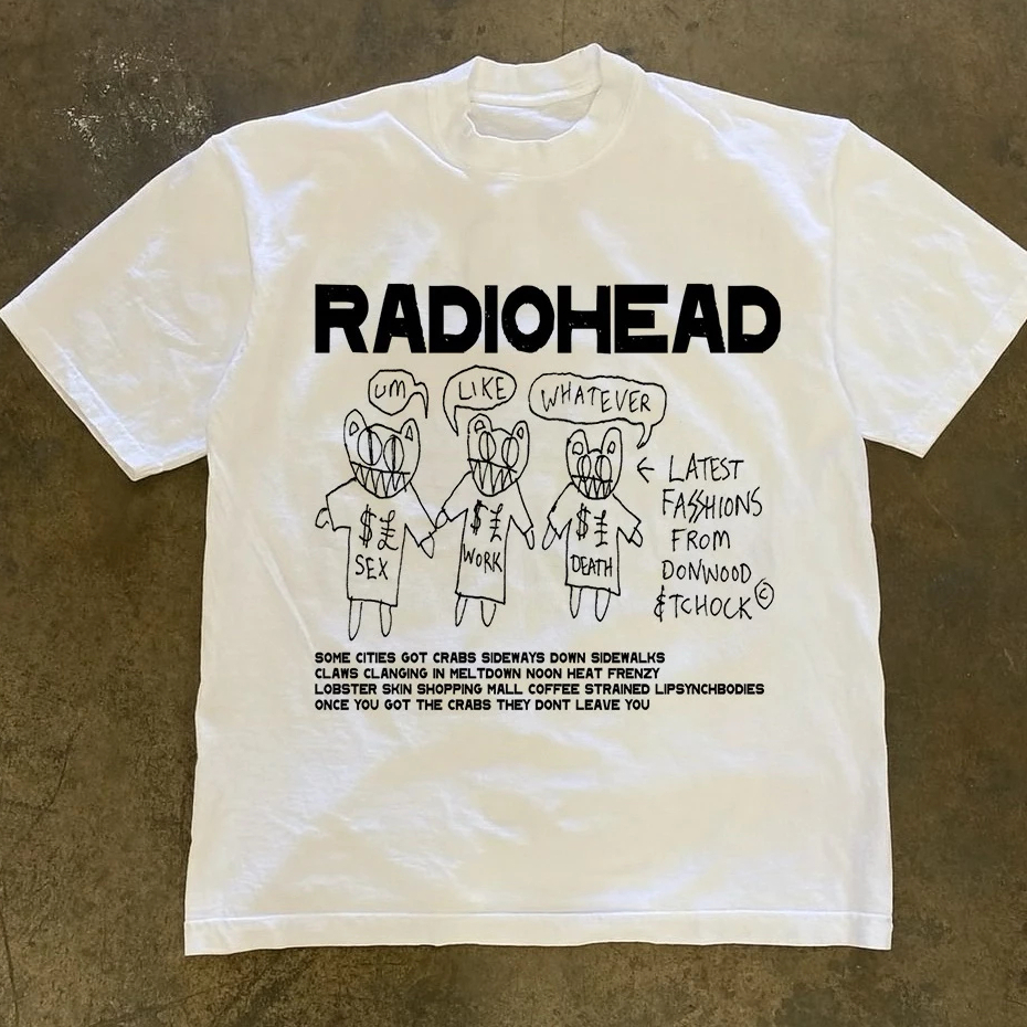 Camiseta Basica e OVERSIZED Radiohead Tchock Um Like Whatever The Bends The Thief World Tour Unissex