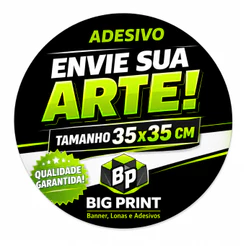 Adesivo Super Aderente REDONDO I Envie sua ARTE I 35x35cm